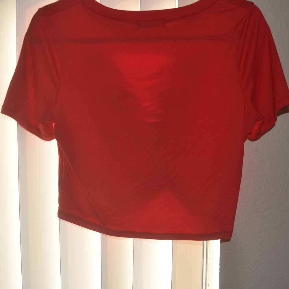 G Mini - Red Cropped T-Shirt w/Front Rips - Picture 4 of 6